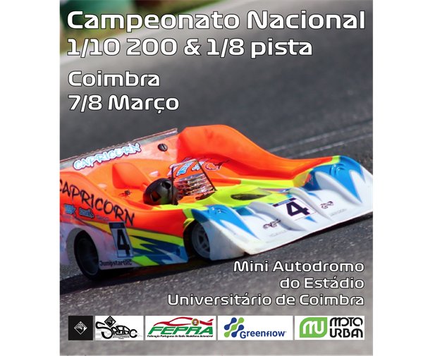 1ª Prova do Campeonato Nacional de 1/10 200 e 1/8 Pista